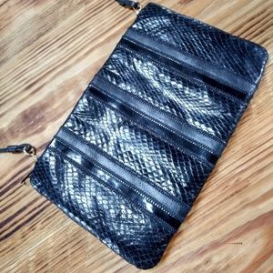 Vintage 1980s Patent Leather and Snakeskin Purse